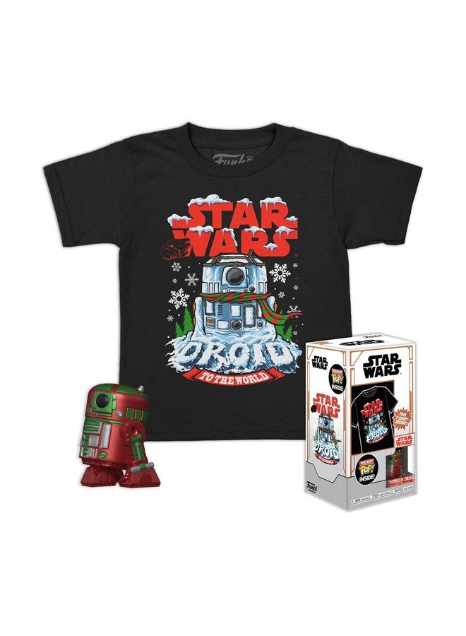 Funko Funko Pocket POP! & Tee: Star Wars - Holiday R2D2 - Metallic - Extra Large - (XL) - T-Shirt - Clothes with Collectable Vinyl Minifigure - Gift Idea - Toys and Short Sleeve Top for Adults Unisex Men  - Image 1