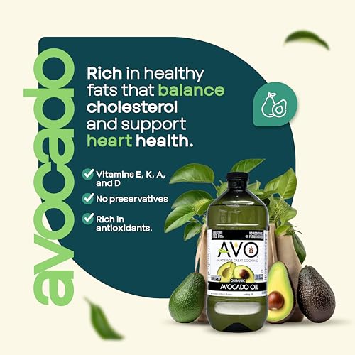 AVO ORGANIC AVOCADO Oil Frying, Baking, Non-stick Sautéing, Salads, Vinaigrette, Marinades, Pan Coating, General Cooking 64 Fl-oz (Half a Gallon), NO preservatives added, Naturally Processed - Image 4