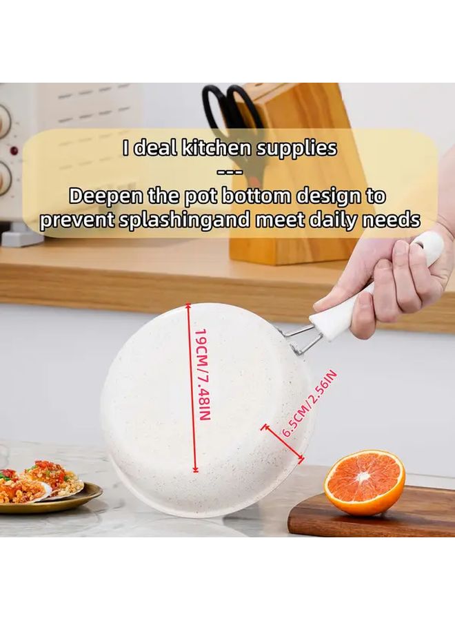 Large White Cast Iron Nonstick Frying Pan For Even Heat Cooking All Stovetops - Image 2