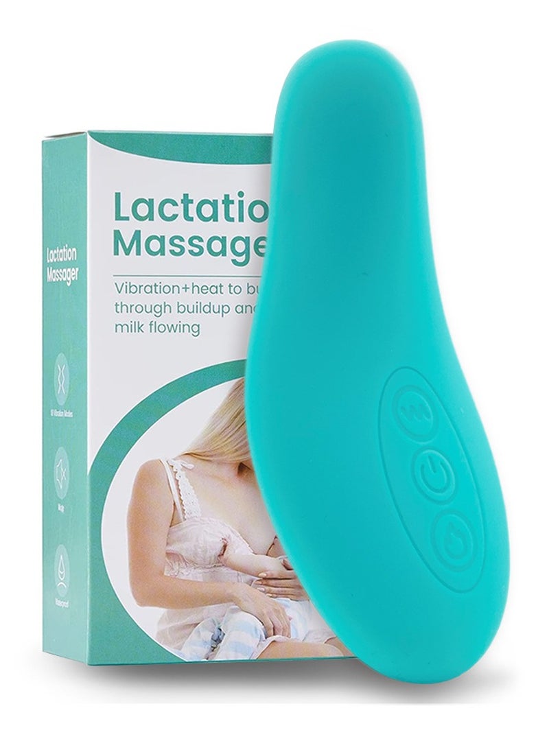 XiuWoo Ergonomic Soft Adjustable Portable IPX7 Waterproof Electric Lactation Massager, Silicone Breast Massager, Heating Vibration Breastfeeding Warming Massager for Clogged Ducts, Improve Milk Flow  - Image 1