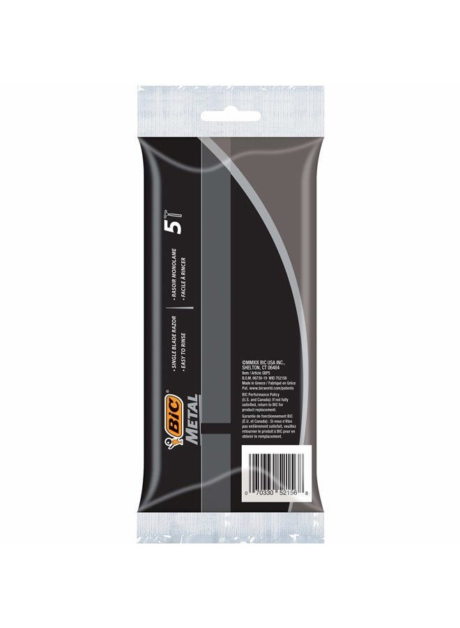 Bic metal men's disposable shaving razors, single blade, 30 count (6 packs of 5 razors), 30 Count - Image 4