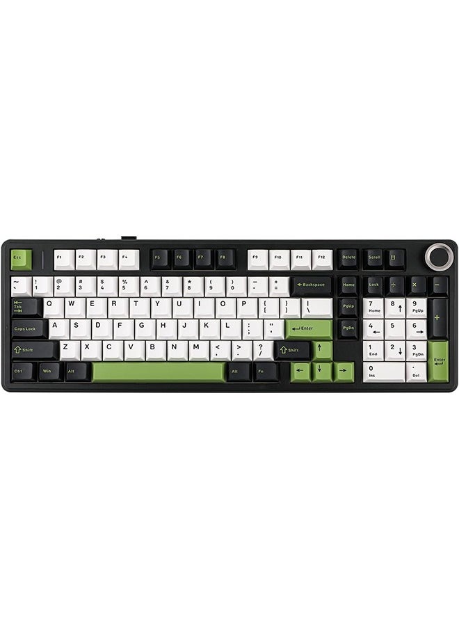 AULA Aula F99 PRO 96% Mechanical Gaming Keyboard, BT5.0/USB-C/2.4GHz Wireless, Hot Swappable Gasket Custom Keyboard with 8000mAH Battery, Rotary Knob, RGB Backlit for Win/Mac (Black Green)  - Image 1