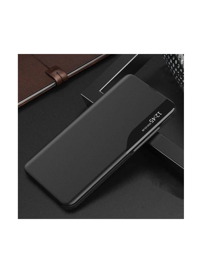 عام حافظة هاتف جلدية ذكية قابلة للطي لهاتف HONOR X7B باللون أسود - Image 3