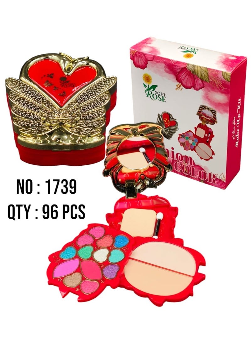 Soft multi-purpose red makeup set in one