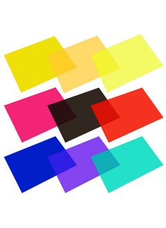eBoot eBoot 9 Pieces Gel Filter Transparent Color Film Plastic Sheets Correction Gel Light Filter, 11.7 by 8.3 Inches, 9 Colors  - Image 1