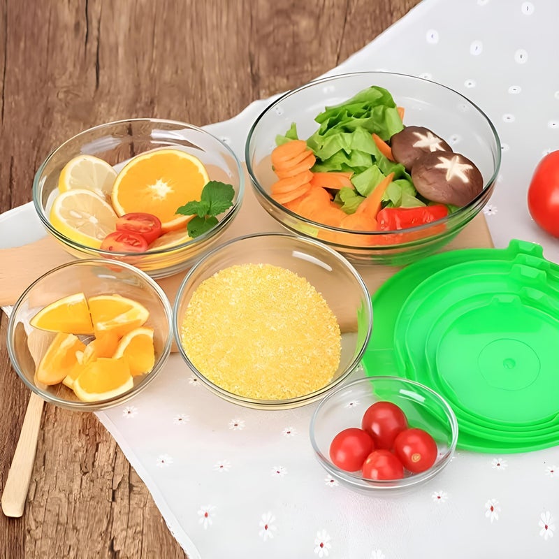 5 Piece Bowls - Glass Food Storage Set With Various Sizes For Organizing Kitchen Meals And Preserving Leftovers - Image 5