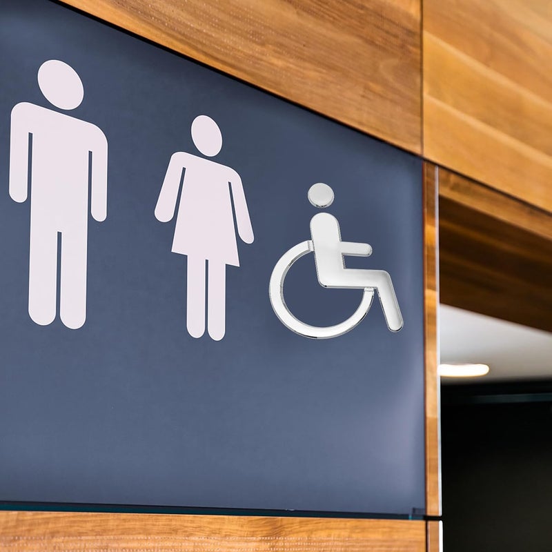 Alasum Wheelchair Disabled Restroom Sign Ada Compliant Handicap Accessible Toilet Door Sign for Disabled Access - Image 5