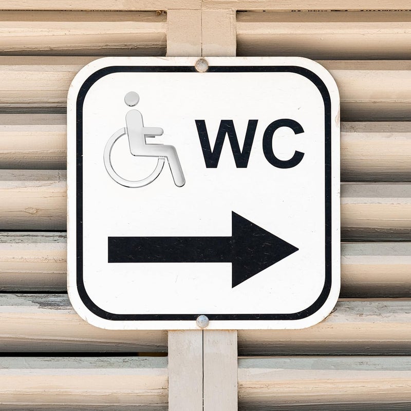 Alasum Wheelchair Disabled Restroom Sign Ada Compliant Handicap Accessible Toilet Door Sign for Disabled Access - Image 4