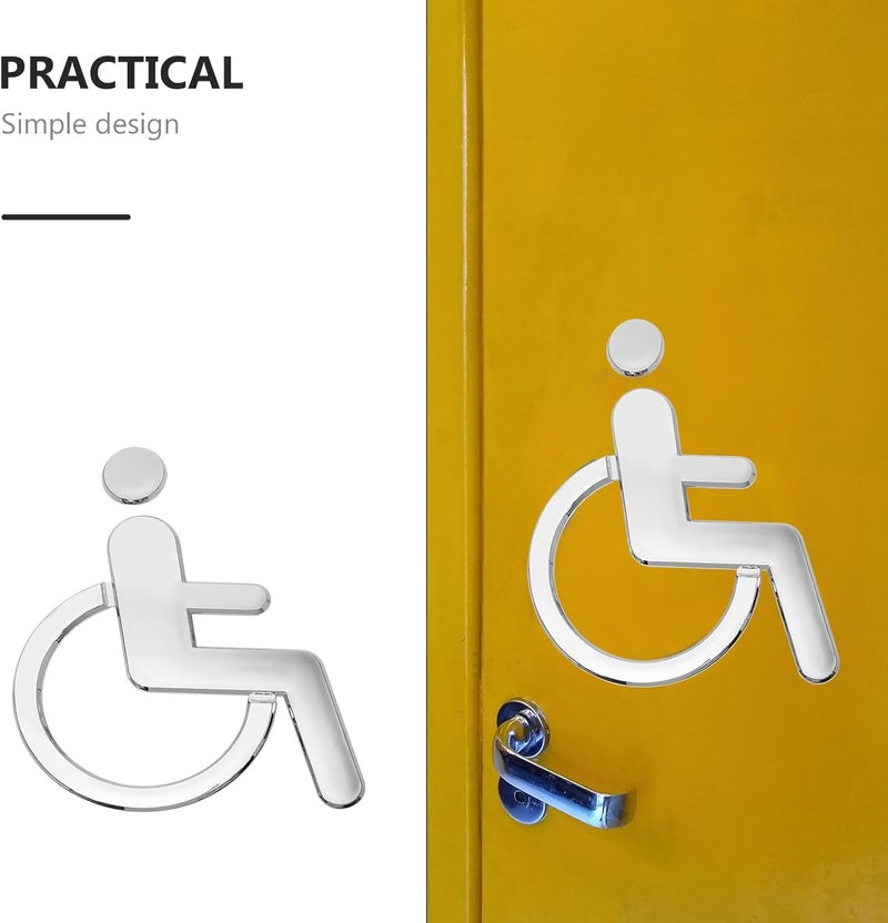 Alasum Wheelchair Disabled Restroom Sign Ada Compliant Handicap Accessible Toilet Door Sign for Disabled Access - Image 3