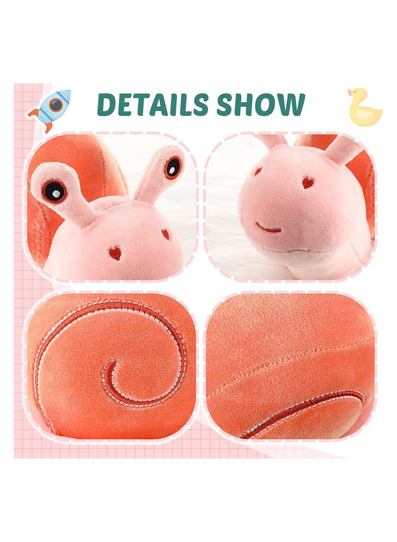 SYOSI 2 Pieces Snail Doll Plush Toy 7.87 Inch Cartoon Lovely Birthday Gift C ute Soft Snail Plush Toy Snail Stuffed Animal Toy Kawaii Animal Pillow for Home Decoration Gift Pink, Yellow - Image 4