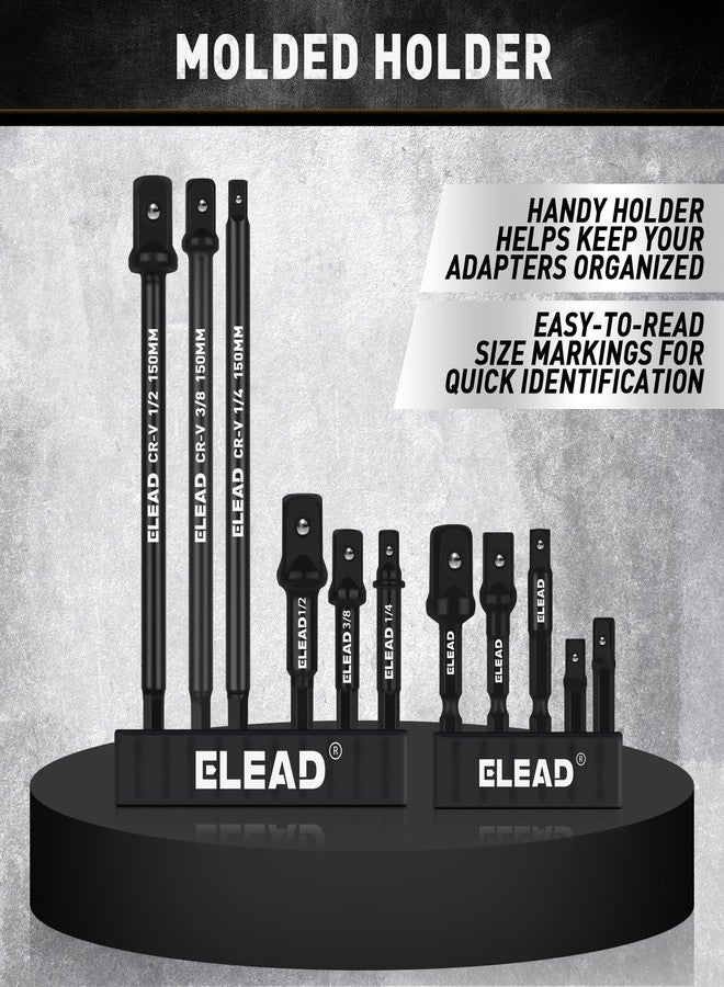 ELEAD مجموعة محولات مقبس التأثير المكونة من 11 قطعة، ساق سداسية 1/4 بوصة، ومجموعة مفكات مقبس التأثير 1/4 بوصة 3/8 بوصة 1/2 بوصة، ورأس تمديد مقابس المثقاب، ومحول مفك المقابس، وملحق المثقاب مع حامل - Image 5