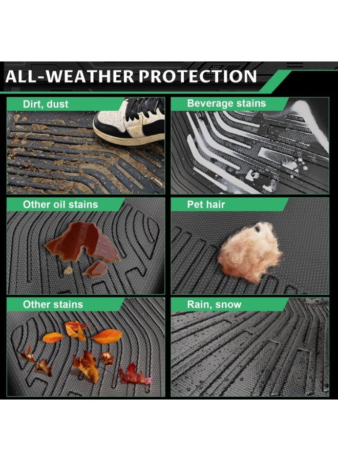 Car Floor Mats for Tesla Cybertruck TPE All Weather Protection Truck Mats,Front & 2nd Row Accessories Cargo Liner Front Rear Trunk Mat Full Set Car Mats - Image 3