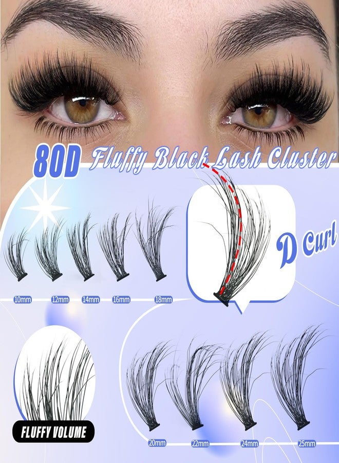 BEFACL Fluffy Lash Clusters with Bottom Lashes Wispy Cluster Eyelash Extensions 294pcs Individual Lashes with Lower Eyelash Clusters 10-25mm 80D Clusters Lashes DIY Curly Lash Extension at Home - Image 2