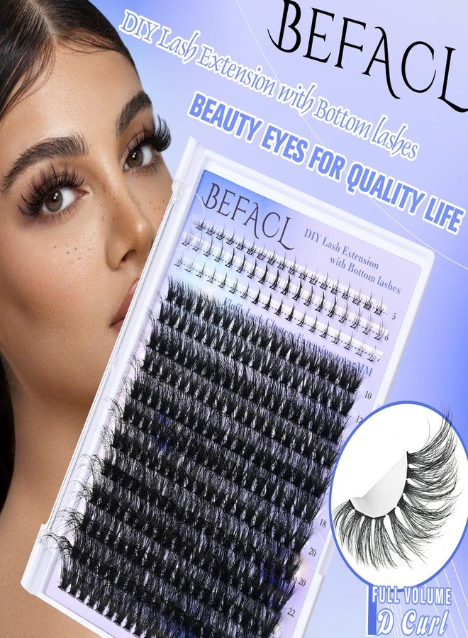 BEFACL Fluffy Lash Clusters with Bottom Lashes Wispy Cluster Eyelash Extensions 294pcs Individual Lashes with Lower Eyelash Clusters 10-25mm 80D Clusters Lashes DIY Curly Lash Extension at Home - Image 4