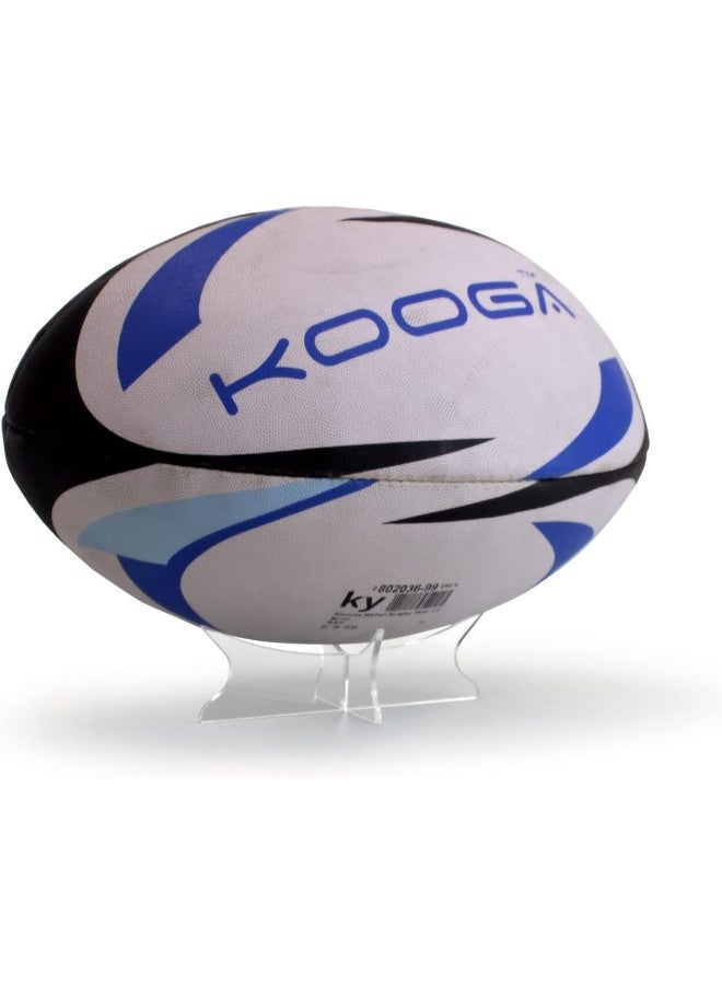 TPGP Acrylic Rugby Ball Display Stand - Horizontal - Riser Plinth - Image 1