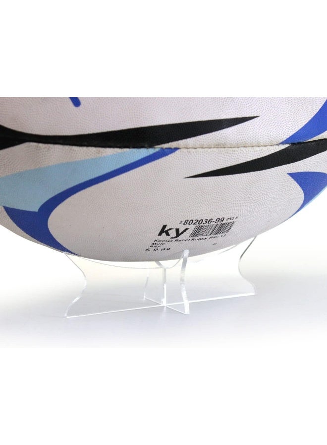 TPGP Acrylic Rugby Ball Display Stand - Horizontal - Riser Plinth - Image 2
