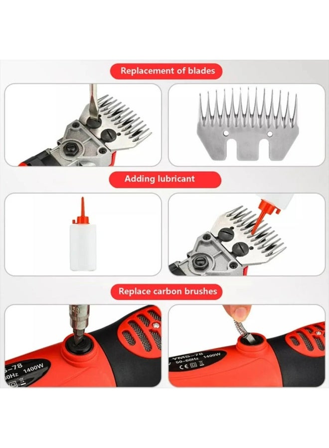 Wool shearing machine, electric shears with 9 teeth and adjustable speeds, wool shears set for shearing animal wool - Image 2