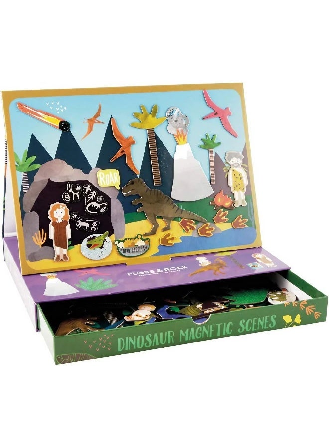 Floss & Rock Dinosaur Magnetic Play Scenes Playset (50 Pieces, 2 Scenes) - Image 2