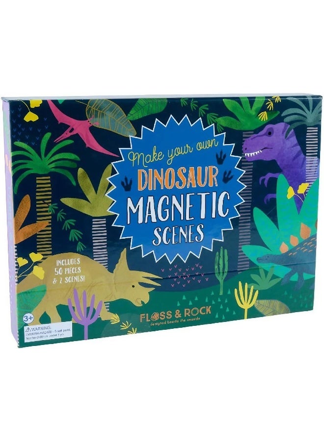 Floss & Rock Dinosaur Magnetic Play Scenes Playset (50 Pieces, 2 Scenes) - Image 1