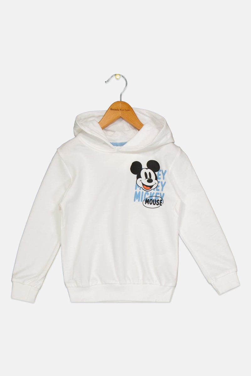 Disney Toddlers Boy Long Sleeve Mickey And Friends Hoodie, White - Image 3
