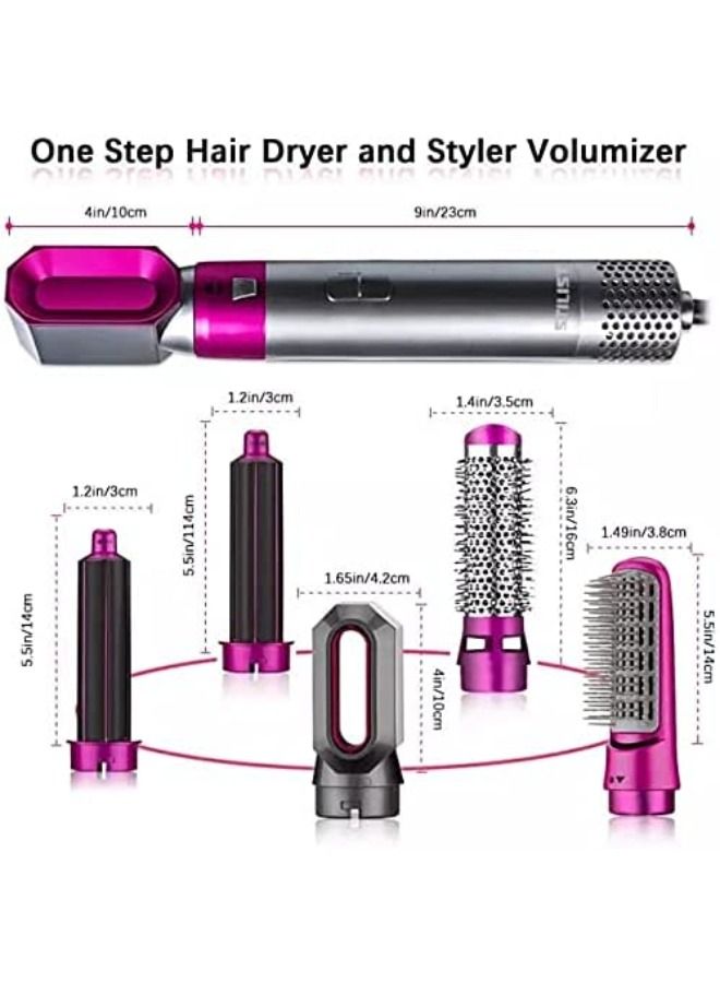 SHOPI 5 in 1 Curling Wand Set Fast Heating Hot Air Comb Dual-Purpose Curling Straightener Iron Automatic Curling Iron for Multiple Hair Types and Styles Gift for Girls Women - Image 3