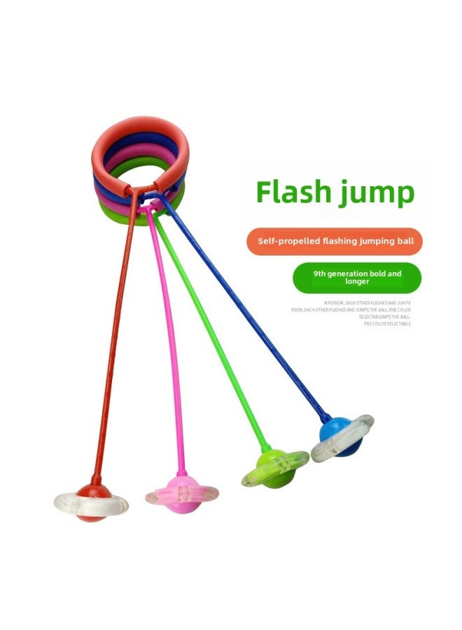 Anklet Luminous Jumping Ball Set Foot Swing Ring Rotating Kidsren's One-leg Swing Leg Ball Flash Bouncing Ball Hula Hoop On The Feet-Color:Red Flash Jump (with Dust Cover)  - Image 3