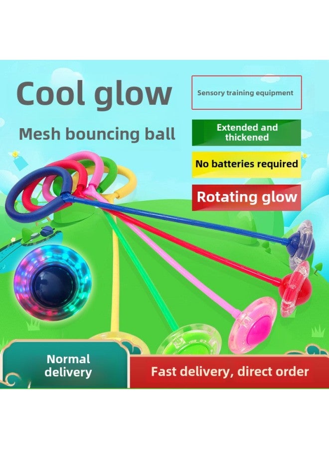 Anklet Luminous Jumping Ball Set Foot Swing Ring Rotating Kidsren's One-leg Swing Leg Ball Flash Bouncing Ball Hula Hoop On The Feet-Color:Red Flash Jump (with Dust Cover)  - Image 2