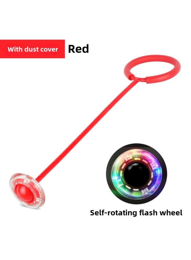 Anklet Luminous Jumping Ball Set Foot Swing Ring Rotating Kidsren's One-leg Swing Leg Ball Flash Bouncing Ball Hula Hoop On The Feet-Color:Red Flash Jump (with Dust Cover)  - Image 1