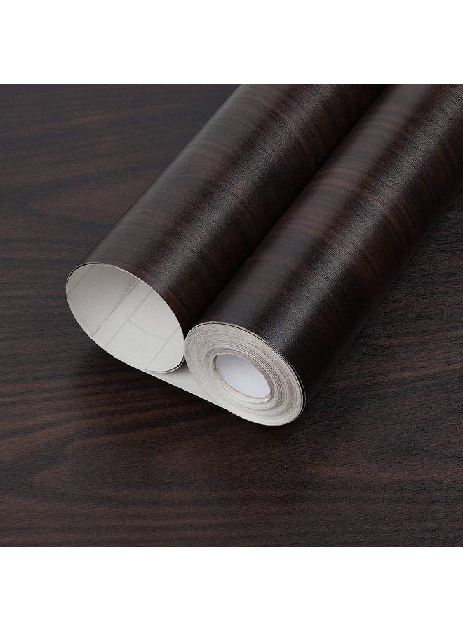 SUNBIRD Wood Grain PVC Solid Stickers For Wardrobe Cupboard Table Furniture Waterproof Self Adhesive Removable Wallpaper Home Decor Film (24 X 48 Inches, Black Wallnut) - Image 1