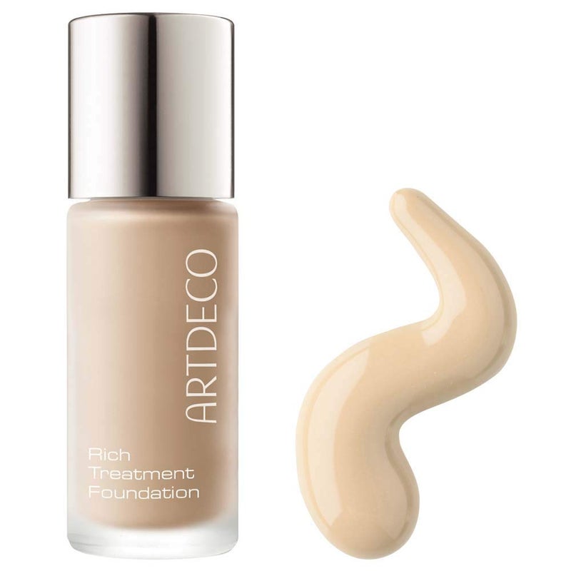 ARTDECO Rich Treatment Foundation  Light Porcelain N28  Conceals Imperfections  Creates Flawless Complexion  LongLasting  VelvetySmooth Finish  WaterResistant  Vegan Makeup  067 Fl Oz