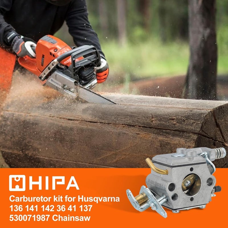 Hipa PP4620AVX Carburetor for Husqvarna 142 141 136 36 41 137 Chainsaw Replaces 530071987 WT-289 W-29 WT-202 WT-285 WT-529 WT-239 for Zama C1Q-W29E Carb - Image 3