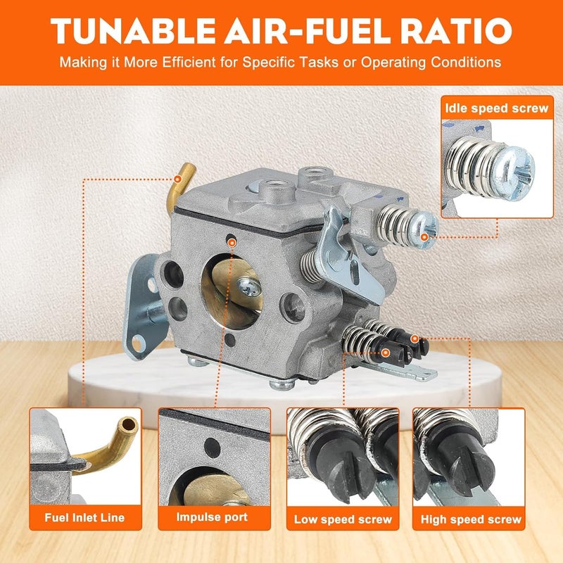 Hipa PP4620AVX Carburetor for Husqvarna 142 141 136 36 41 137 Chainsaw Replaces 530071987 WT-289 W-29 WT-202 WT-285 WT-529 WT-239 for Zama C1Q-W29E Carb - Image 4
