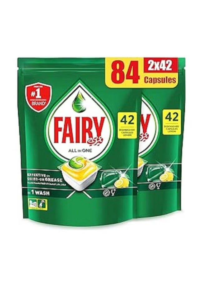 Generic Fairy All In One Dishwasher Capsules, 42 Count Dual Pack  - Image 2
