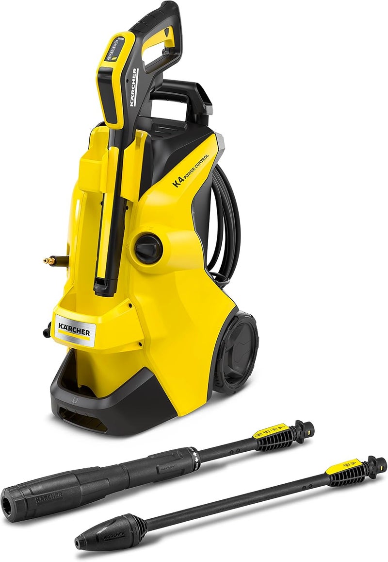 Kärcher Karcher - K4 Power Control High Pressure Washer, 130 bar, 3-in-1 Multi Jet spray lance, 8 meters hose length, Ideal for Garden & Car cleaning,Yellow - Image 1