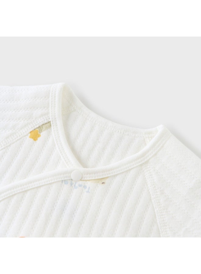 Tongtai Baby Kimono Half-back Top Winter Pure Cotton Warm Newborn Seamless Infant Monk Suit 2-piece Set - Image 3