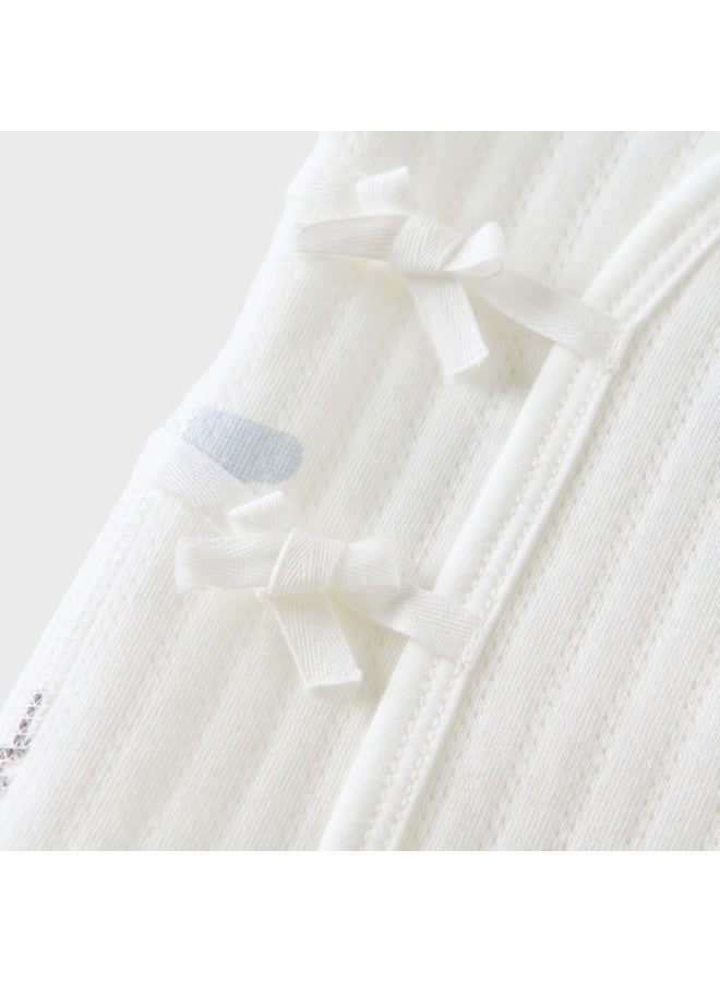 Tongtai Baby Kimono Half-back Top Winter Pure Cotton Warm Newborn Seamless Infant Monk Suit 2-piece Set - Image 5