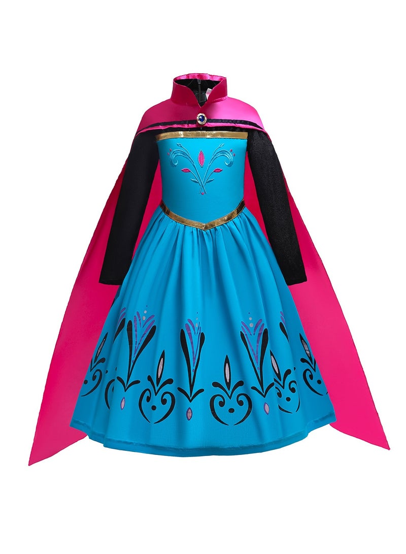 general Anna embroidered princess long-sleeve dress available in various sizes exquisitely recreates the character's costume and can be gifted to fans - Image 1