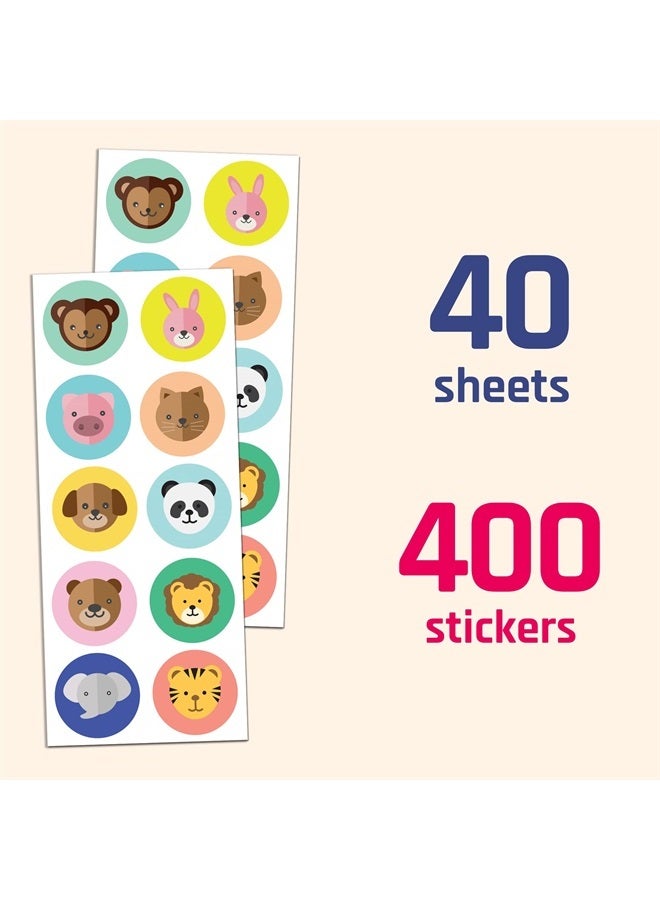 TownStix 40 Sheets - Animal Stickers Sheets - 400 Stickers, 1.5" - Image 2