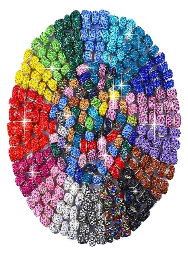 AIPRIDY Mixed Color or Single Color Polymer Clay European Spacer Beads, Crystal Rhinestone Charms Beads Rondelle Slide Bead Spacer for DIY Charm Jewelry Making (Random Mixed) - Image 2