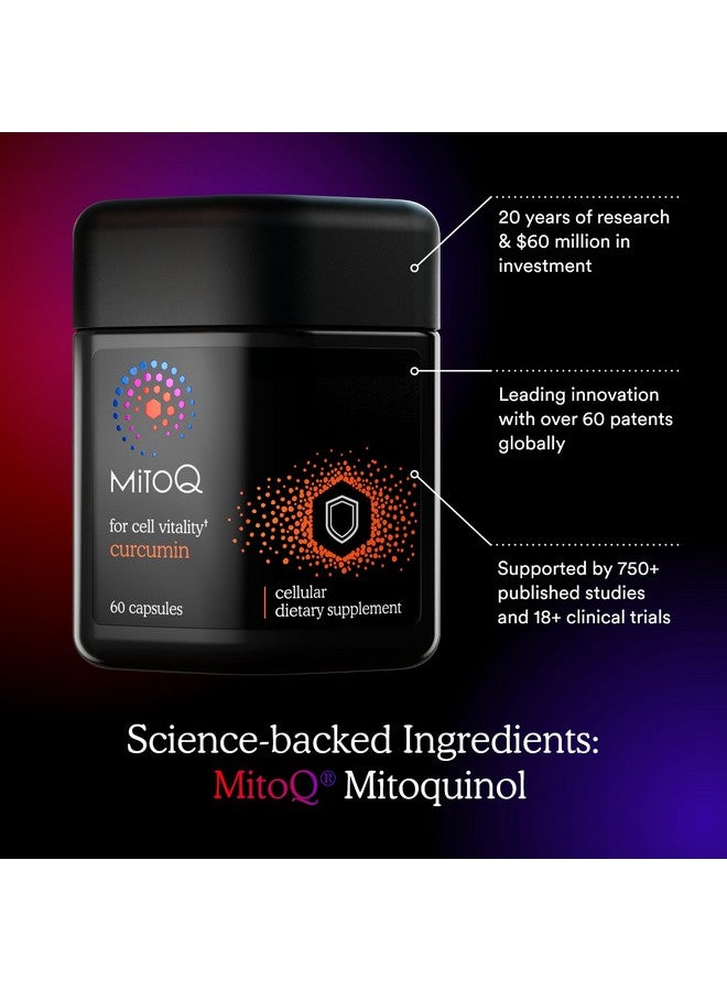 MitoQ Curcumin Advanced CoQ10 Antioxidant - Contains Mitoquinol Mesylate & Super Bioavailable Longvida Curcumin Turmeric - Supports Immunity, Digestive Health, & Cell Vitality (60 Capsules) - Image 3
