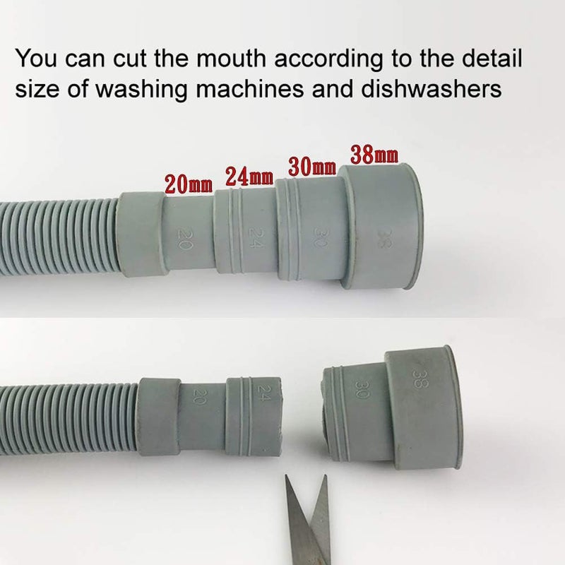 lasenersm 1 Piece 4.9ft (1.5M) Universal Wash Machine Drain Extension Hose Washing Pipe Dishwasher - Image 3