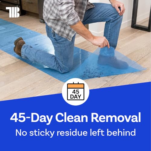 TapeManBlue Floor Protection Film, 24 inch x 200' roll, Made in USA, Blue Self Adhesive Floor Protector for Moving and Construction, Temporary Covering for Protection of Hardwood, Tile, Other Hard Surfaces - Image 4