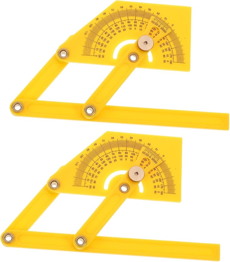Operitacx 2 Pcs Angle Protractor and Measuring Ruler for Woodworking Carpentry Engineering Drawing Tool - Image 1
