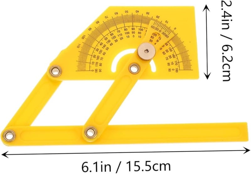 Operitacx 2 Pcs Angle Protractor and Measuring Ruler for Woodworking Carpentry Engineering Drawing Tool - Image 3