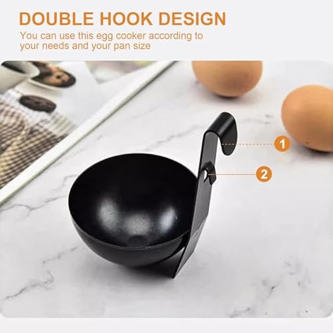 TERRIFI 2 Pcs Stainless Steel Egg Poachers With Hangable Design  Durable NonStick Egg Cookers For Easy Quick Breakfast  Perfect For Soft Boiled Eggs Reusable  Easy To Clean - Image 5