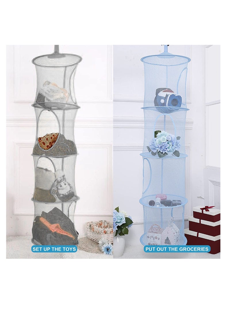 Y&D 4 Tier Collapsible Hanging Storage Mesh Basket Suitable for Room Toys Clothes Sundries  - Image 3