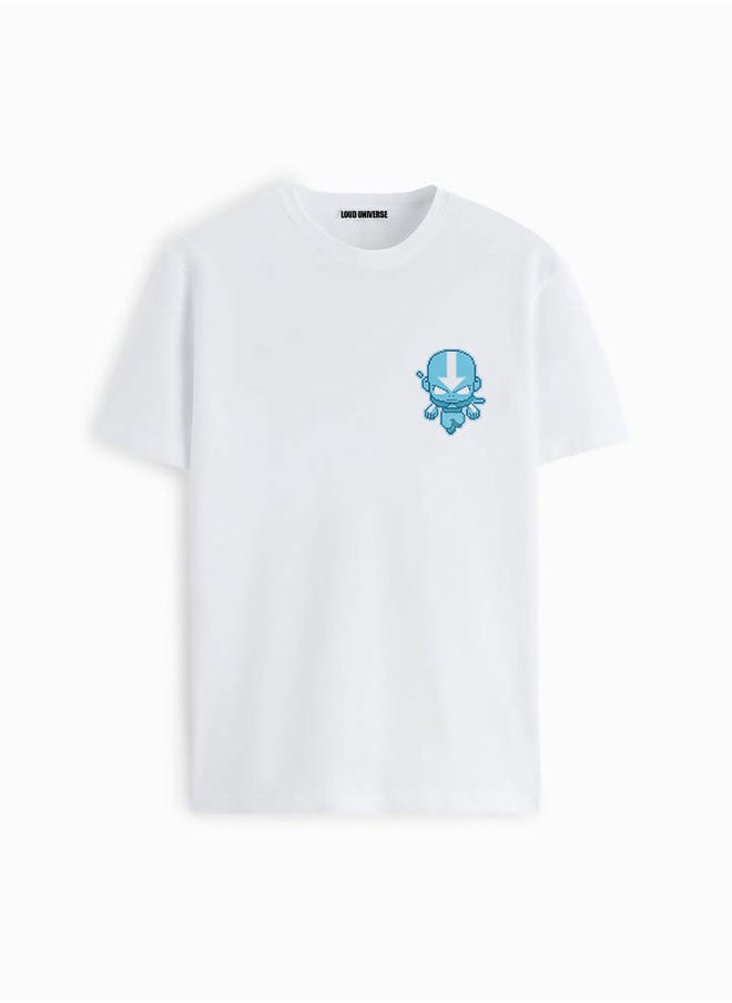 White Tshirt Pixel Art Avatar Aang White Tee Pixel Art Aang from The Last Airbender