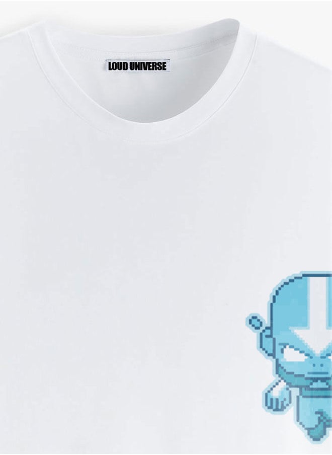 White Tshirt Pixel Art Avatar Aang White Tee Pixel Art Aang from The Last Airbender