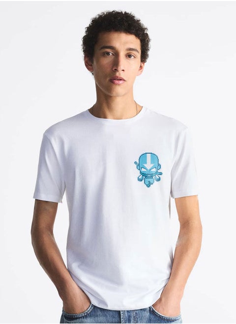 White Tshirt Pixel Art Avatar Aang White Tee Pixel Art Aang from The Last Airbender