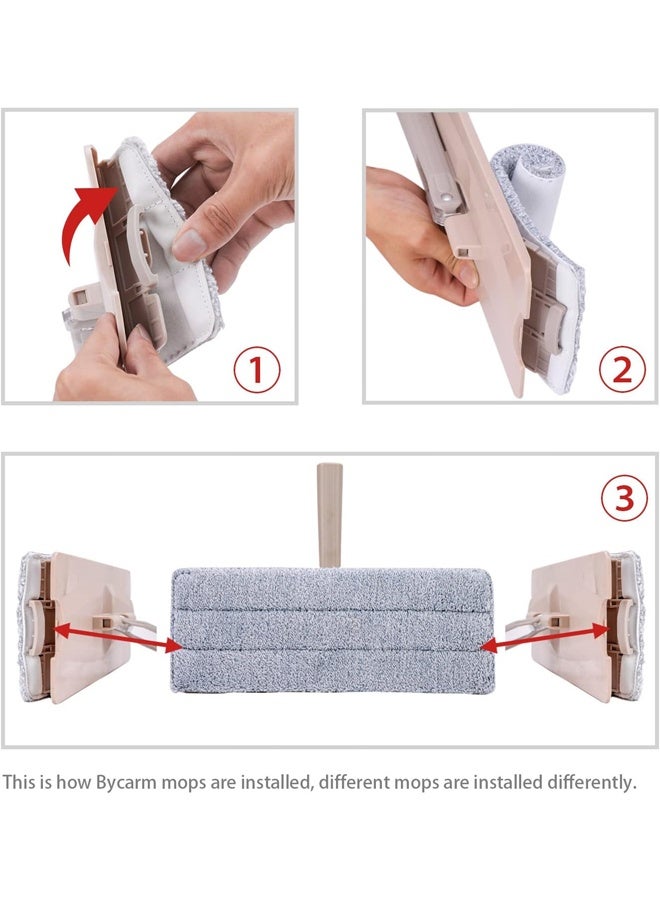 مجموعة ممسحة بديلة مكونة من 4 قطع، وسادة قابلة للغسل، رأس ممسحة ميكروفايبر بديل لآلة رش الماء Deerma باللون الرمادي - Image 5